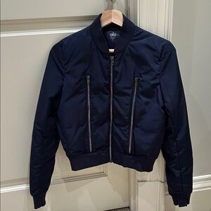 ALO Yoga Dark Blue Bomber Jacket